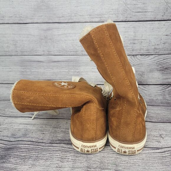 CONVERSE Chuck Taylor Beverly Lace Suede Leather Winter Shoes Women 6 - Picture 6 of 9